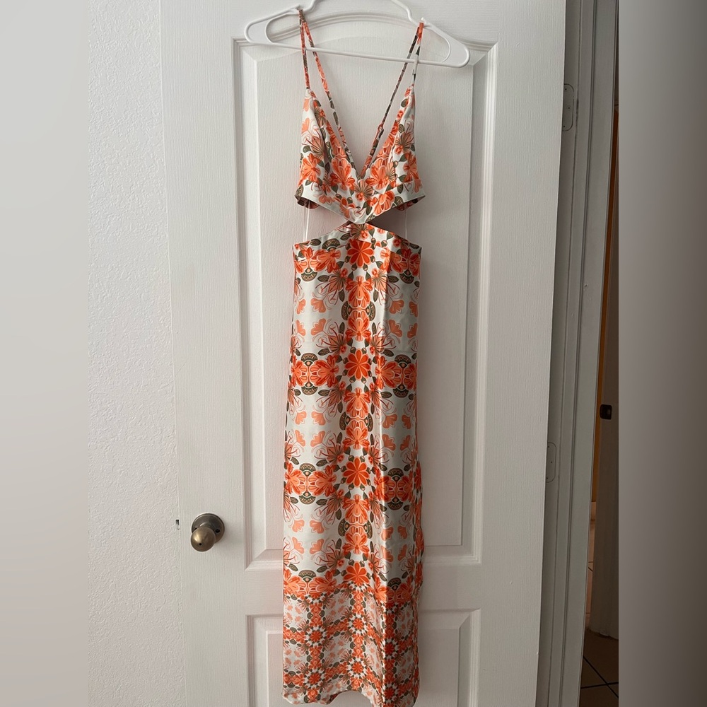 House of harlow 1960 satin floral dress